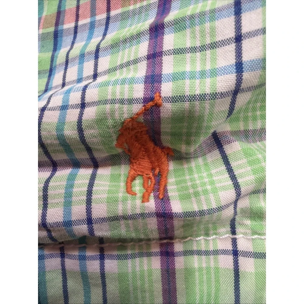 Polo Ralph Lauren Swim Trunks Men‎ Large Green Plaid Board Shorts Xl Vintage518